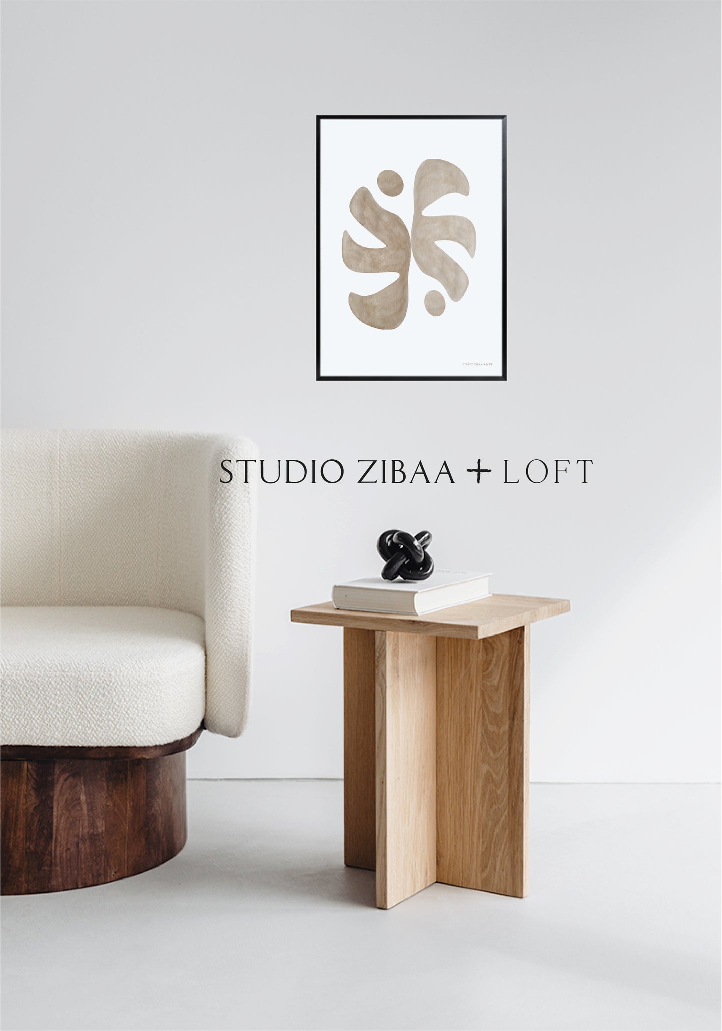 Tropic Duo Leaf - Taupe Poster | STUDIO ZIBAA X LOFT