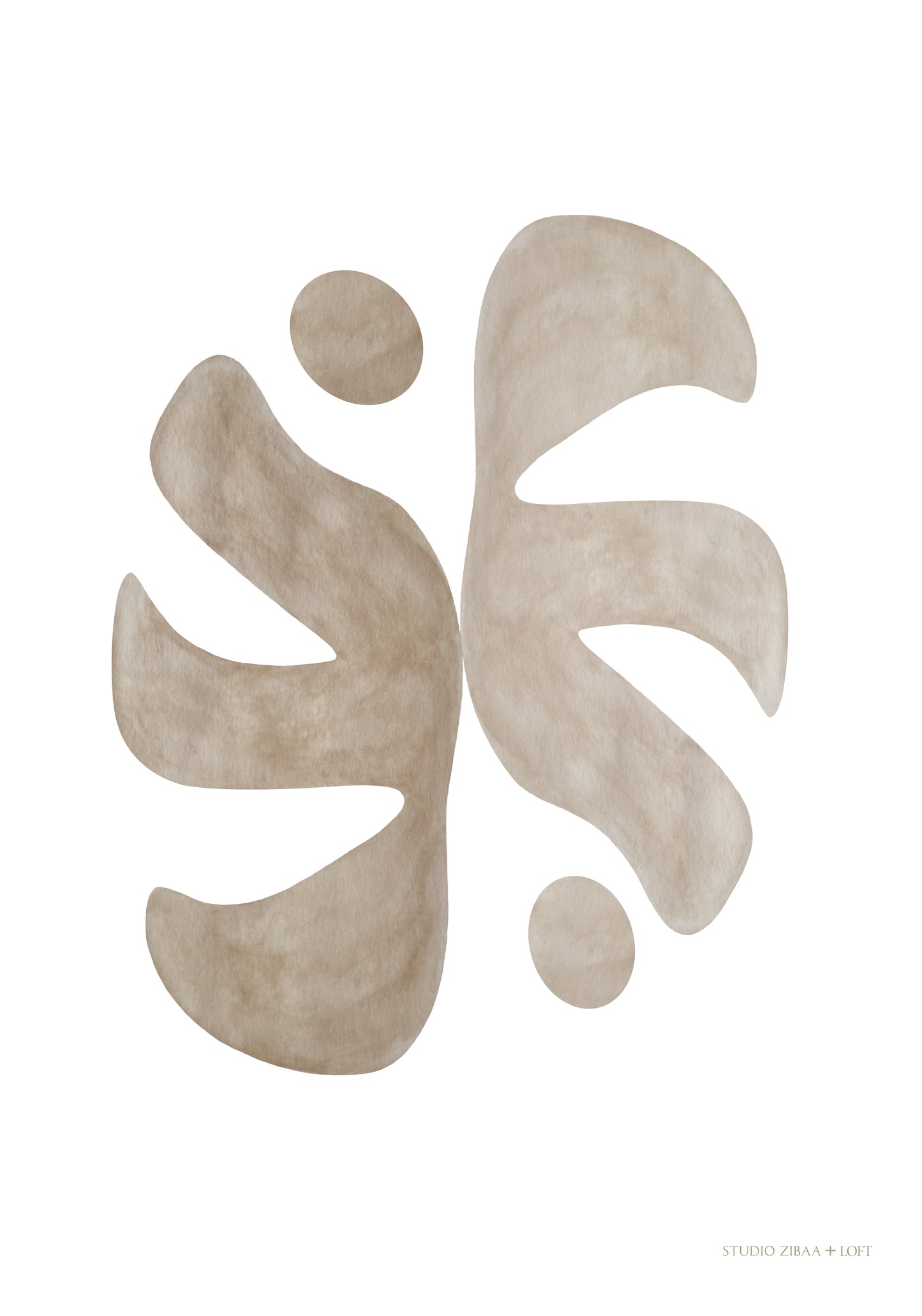 Tropic Duo Leaf - Taupe Poster | STUDIO ZIBAA X LOFT