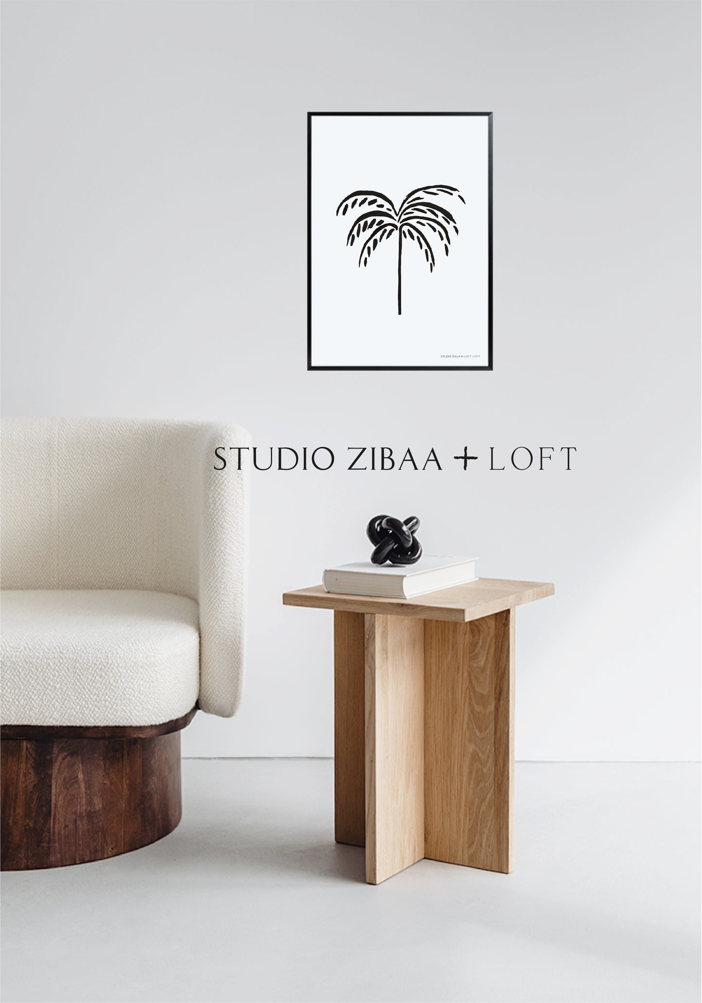 Palmtree - Black Poster | STUDIO ZIBAA X LOFT