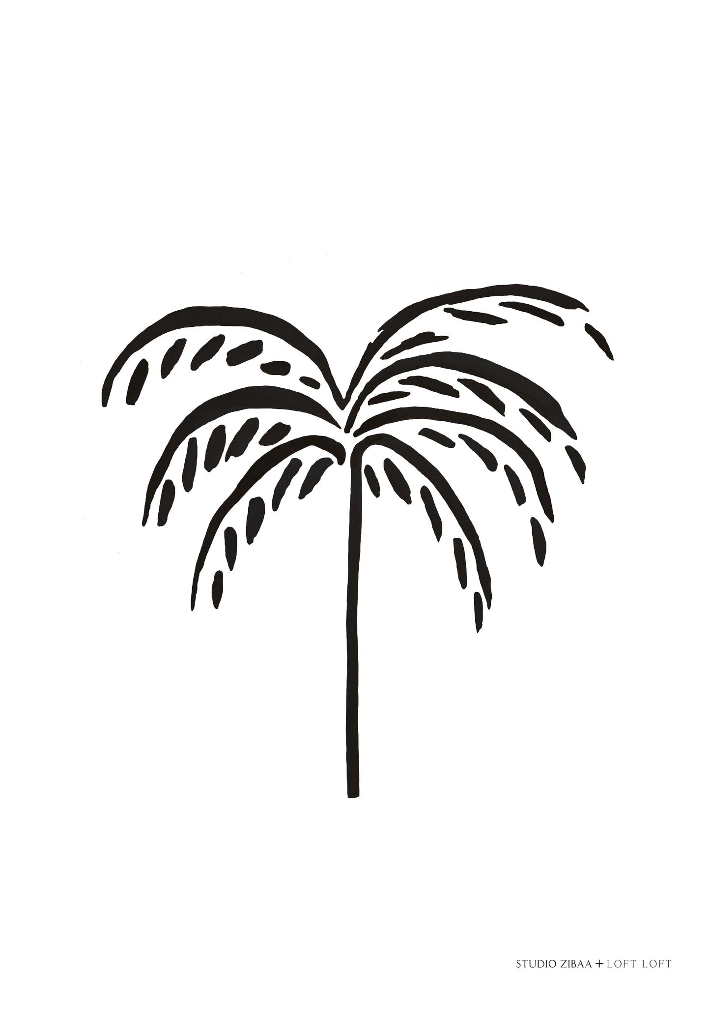 Palmtree - Black Poster | STUDIO ZIBAA X LOFT
