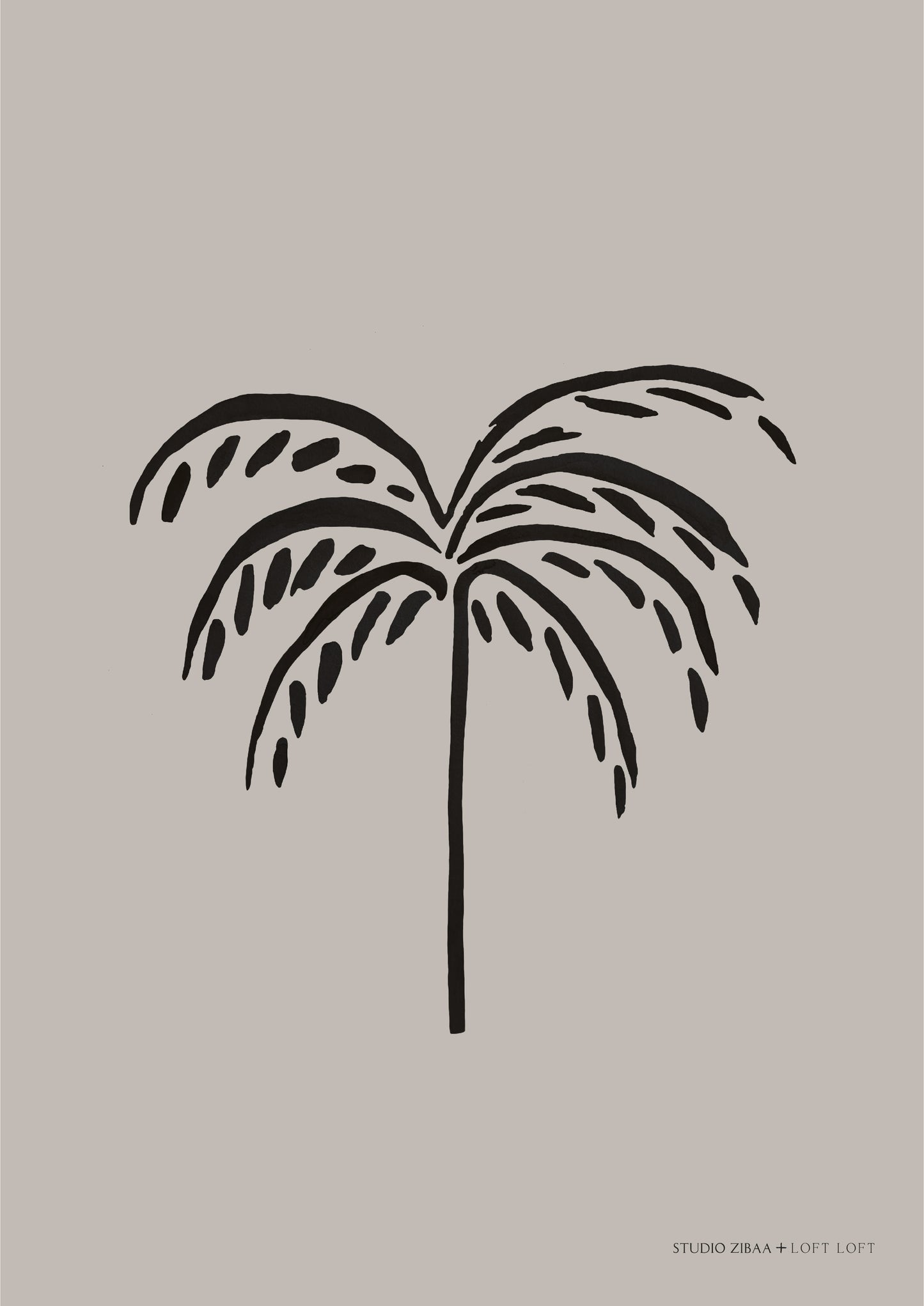 Palmtree - Taupe Poster | STUDIO ZIBAA X LOFT