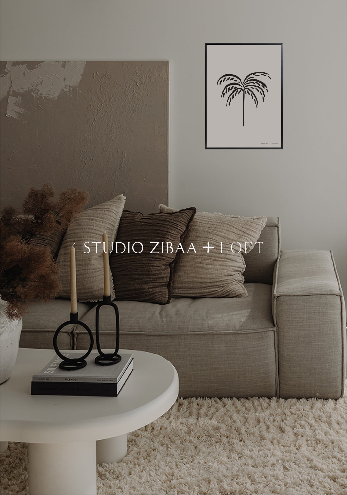 Palmtree - Taupe Poster | STUDIO ZIBAA X LOFT