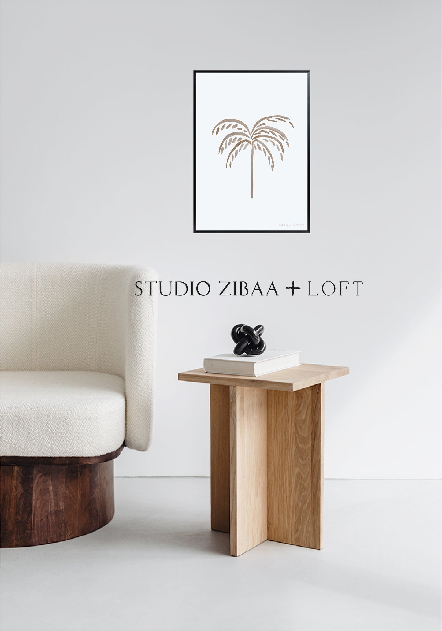 Palmtree - Light Taupe Poster | STUDIO ZIBAA X LOFT