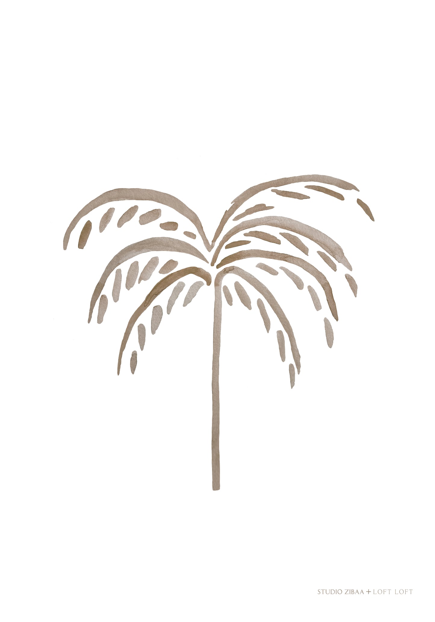 Palmtree - Light Taupe Poster | STUDIO ZIBAA X LOFT