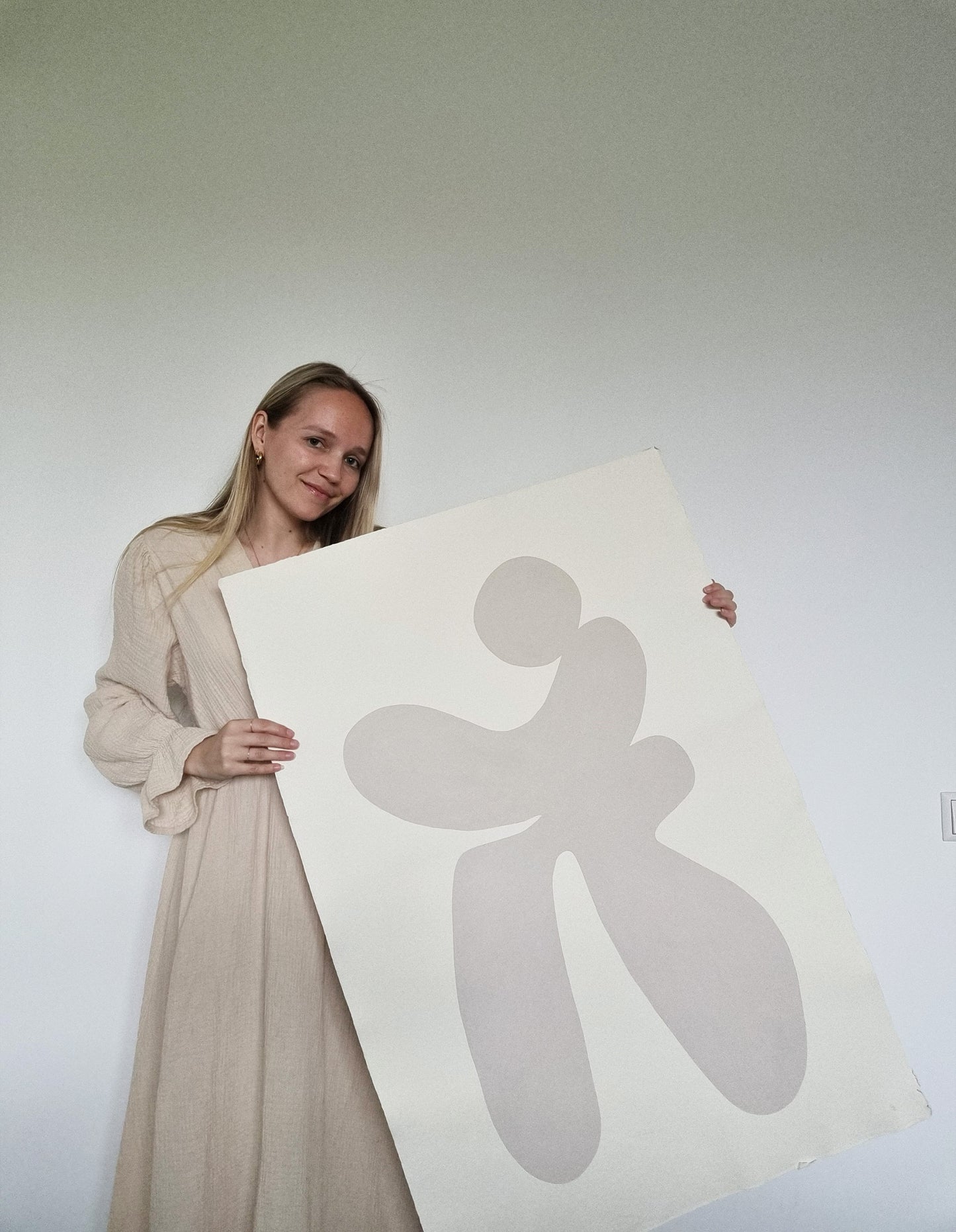 Japandi schilderij 70x100 cm - Forma Organico Taupe