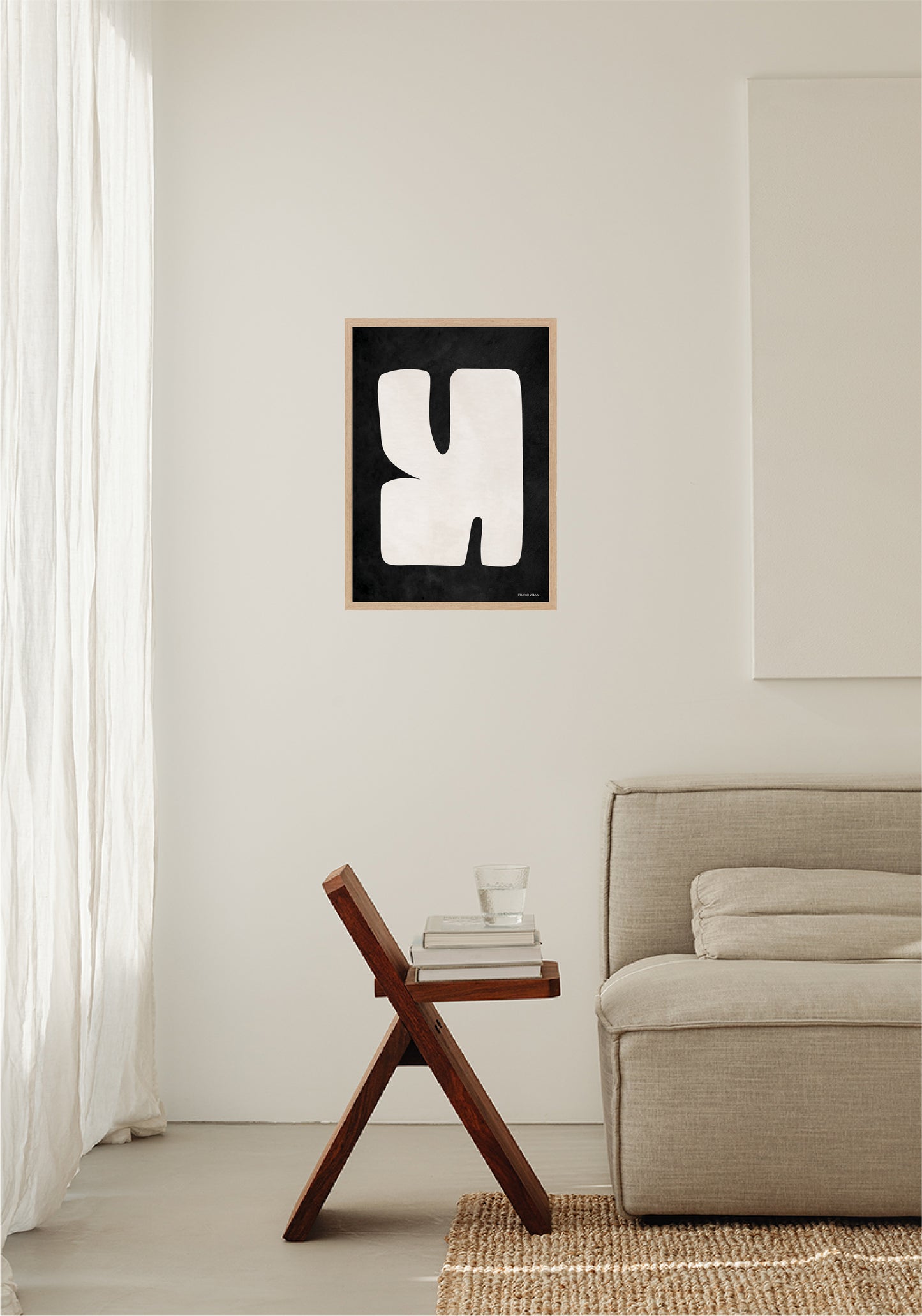 Formas Organicas Black - Beige Poster