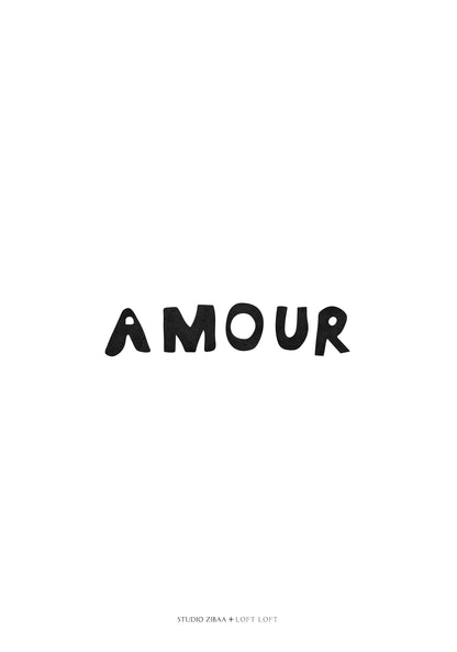 Amour poster zwart wit