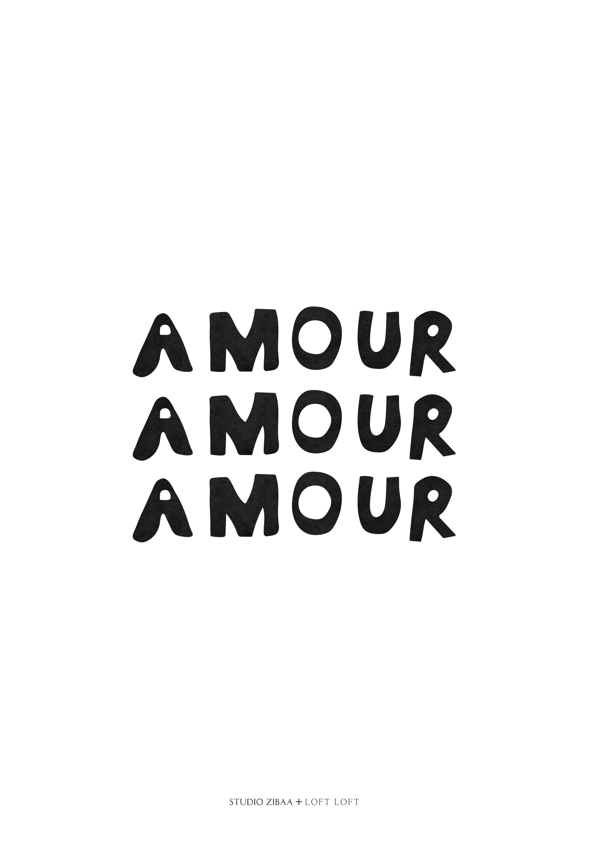 Amour poster zwart wit STUDIO ZIBAA