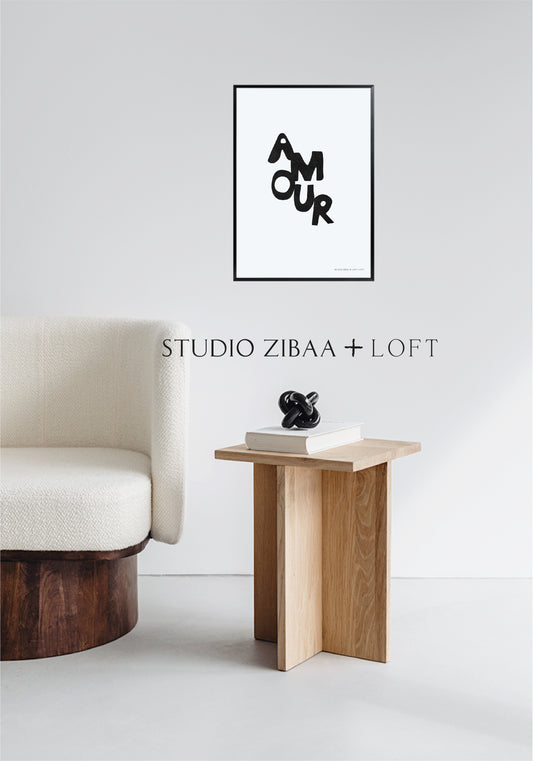 amour poster zwart wit STUDIO ZIBAA