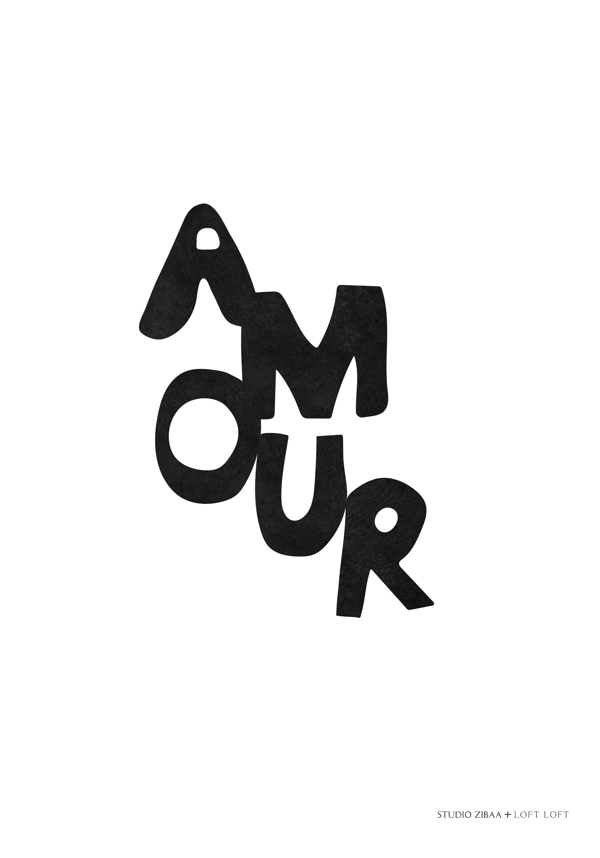 AMOUR POSTER ZWART WIT STUDIO ZIBAA