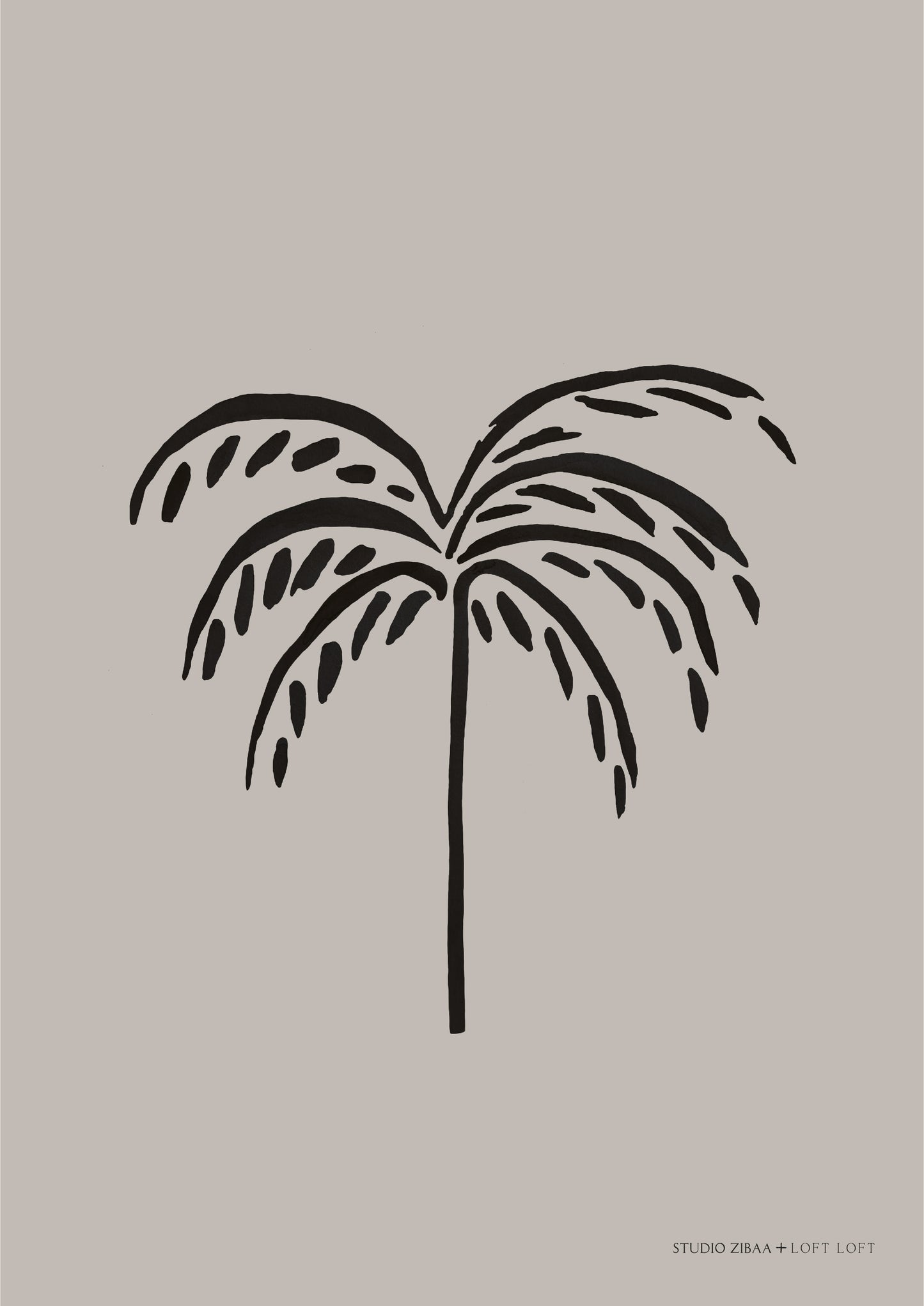 Palmtree - Taupe Poster |  STUDIO ZIBAA X LOFT