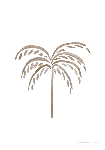 Palmtree - Light Taupe Poster |  STUDIO ZIBAA X LOFT